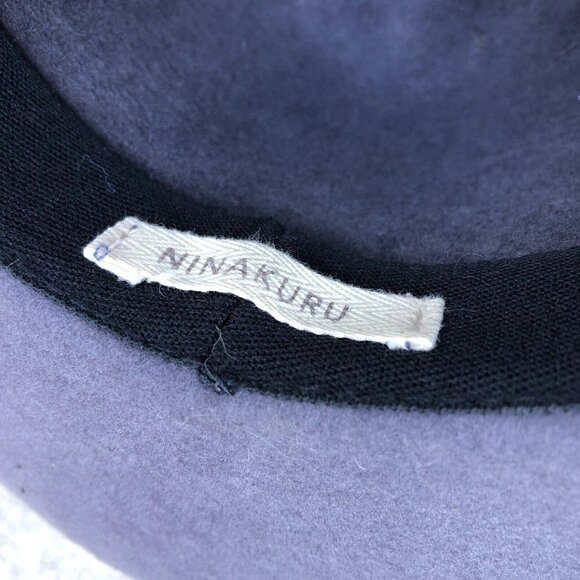 NINAKURU Wool Felt Wide Brim Fedora Hat Gray Blue Women\'s One Size Ojai Cap main image 6